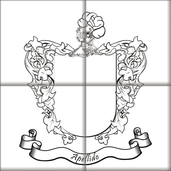 Azulejo con un escudo heráldico