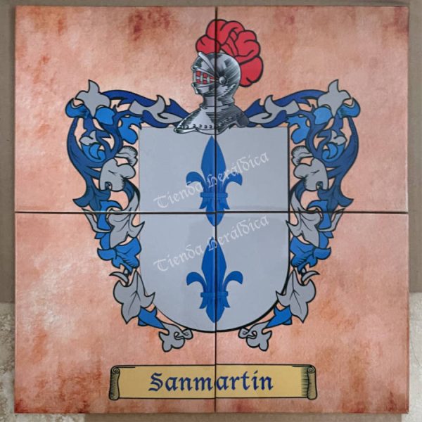 Azulejo con un escudo heráldico
