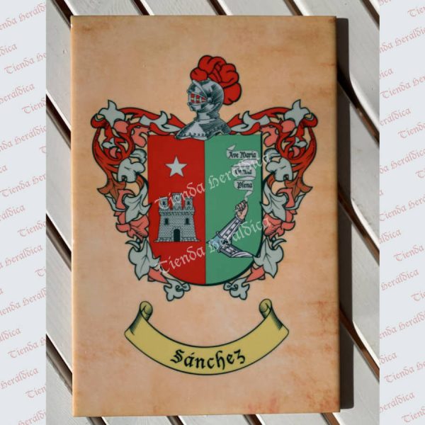 Azulejo con un escudo heráldico
