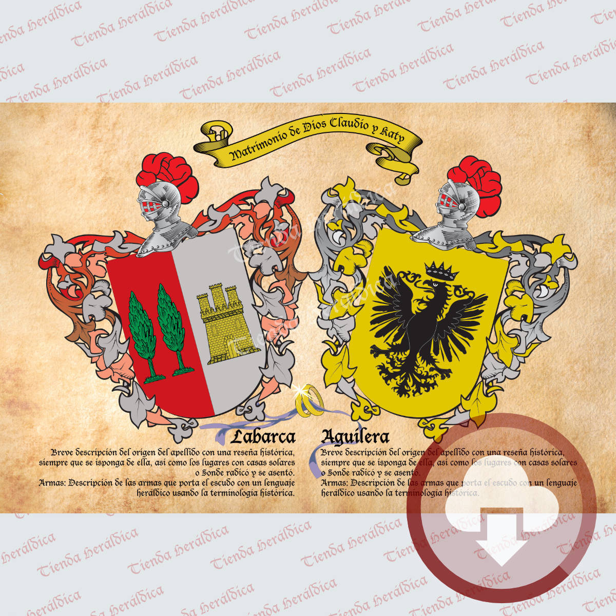 Escudo Heráldico Digital Bodas/Aniversarios
