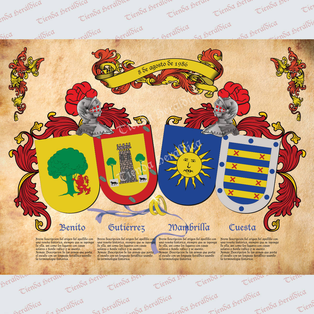 Lámina Heráldica 4 Escudos