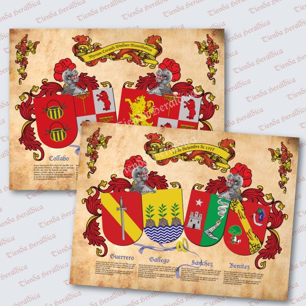 Lámina Heráldica 4 Escudos