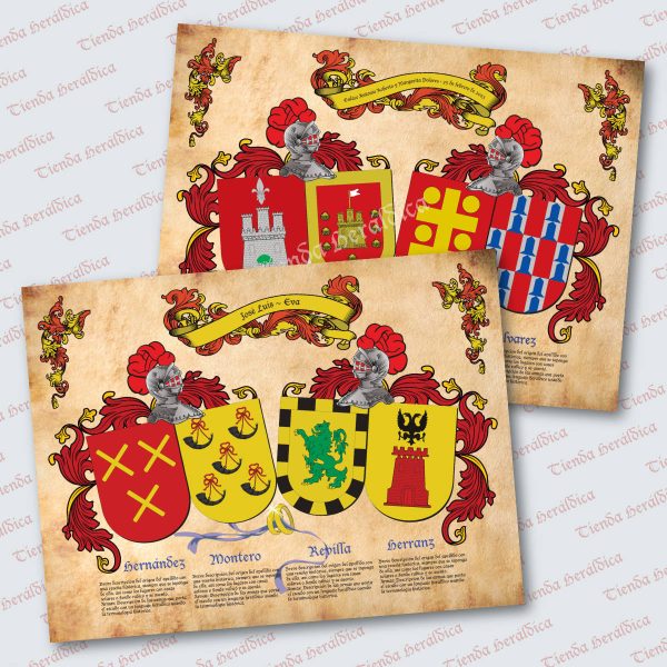 Lámina Heráldica 4 Escudos