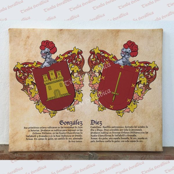 Lienzo Heráldico Doble en Bastidor