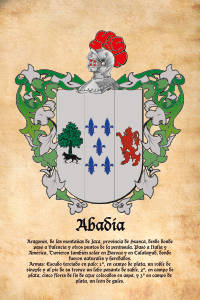 Escudo heráldico del apellido ABADIA