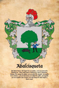 Escudo heráldico del apellido ABALCISQUETA