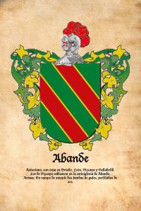 Escudo heráldico del apellido ABANDE