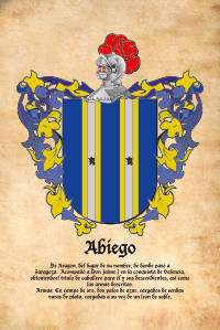 Escudo heráldico del apellido ABIEGO