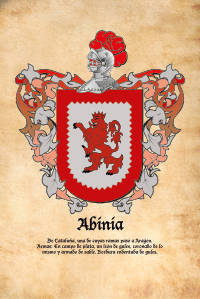 Escudo heráldico del apellido ABINIA