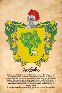 Escudo heráldico del apellido ACEBEDO