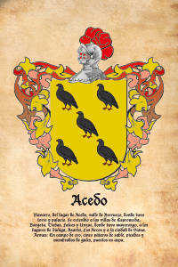 Escudo heráldico del apellido ACEDO
