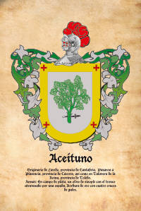 Escudo heráldico del apellido ACEITUNO