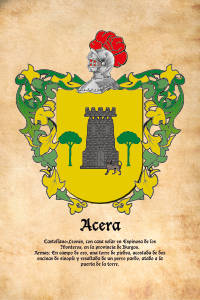 Escudo heráldico del apellido ACERA