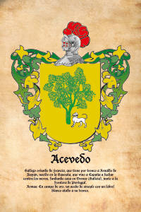 Escudo heráldico del apellido ACEVEDO
