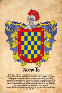 Escudo heráldico del apellido ACEVILLO