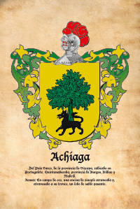 Escudo heráldico del apellido ACHIAGA