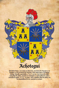 Escudo heráldico del apellido ACHOTEGUI