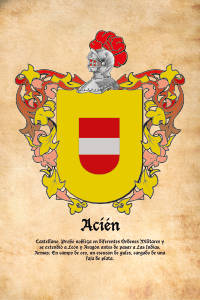 Escudo heráldico del apellido ACIEN