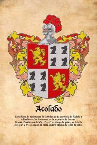 Escudo heráldico del apellido Acolado