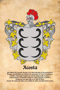 Escudo heráldico del apellido ACOSTA