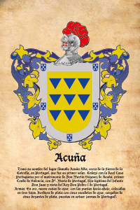 Escudo heráldico del apellido ACUÑA