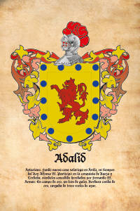 Escudo heráldico del apellido ADALID