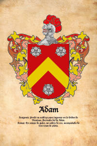 Escudo heráldico del apellido ADAM