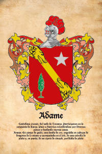 Escudo heráldico del apellido ADAME
