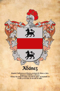 Escudo heráldico del apellido ADANEZ
