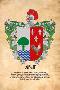 Escudo heráldico del apellido ADELL