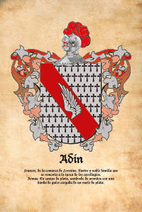 Escudo heráldico del apellido ADIN