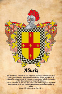 Escudo heráldico del apellido ADURIZ