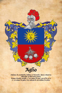 Escudo heráldico del apellido AGLIO