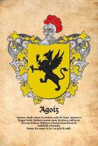 Escudo heráldico del apellido AGOIZ