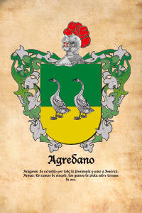 Escudo heráldico del apellido AGREDANO