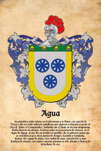 Escudo heráldico del apellido AGUA