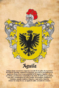 Escudo heráldico del apellido AGUILA