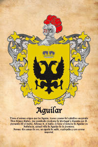 Escudo heráldico del apellido AGUILAR