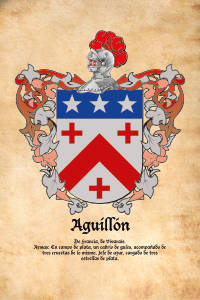 Escudo heráldico del apellido AGUILLON