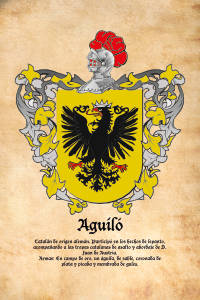 Escudo heráldico del apellido AGUILO