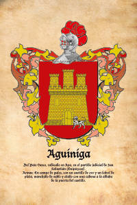 Escudo heráldico del apellido AGUINIGA