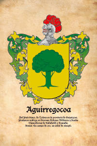 Escudo heráldico del apellido AGUIRREGOCOA
