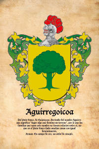 Escudo heráldico del apellido AGUIRREGOICOA