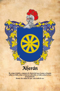 Escudo heráldico del apellido AHERÁN