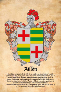 Escudo heráldico del apellido AILLON