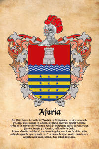 Escudo heráldico del apellido AJURIA