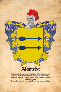 Escudo heráldico del apellido ALAMEDA