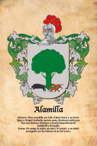 Escudo heráldico del apellido ALAMILLA