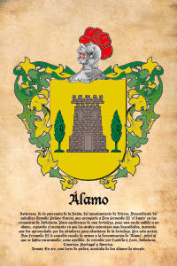 Escudo heráldico del apellido ALAMO