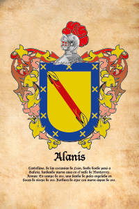 Escudo heráldico del apellido ALANIS